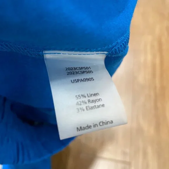 Universal Standard Linen Blend Juniper shorts in Mykonos blue, NWT, Size 6-8 - Picture 8 of 9